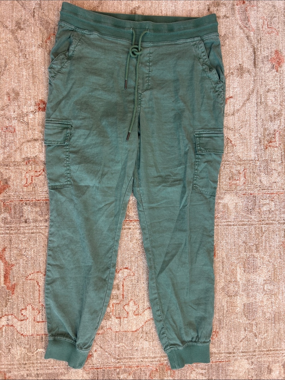 Level 99 Teal Green Cargo Joggers with Drawstring